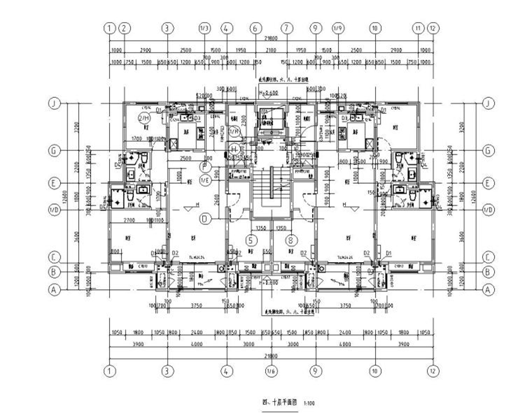 新中式一梯兩戶117㎡戶型圖設(shè)計(jì)