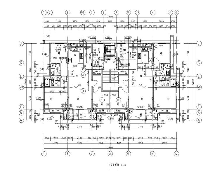 新中式一梯兩戶117㎡戶型圖設(shè)計(jì)