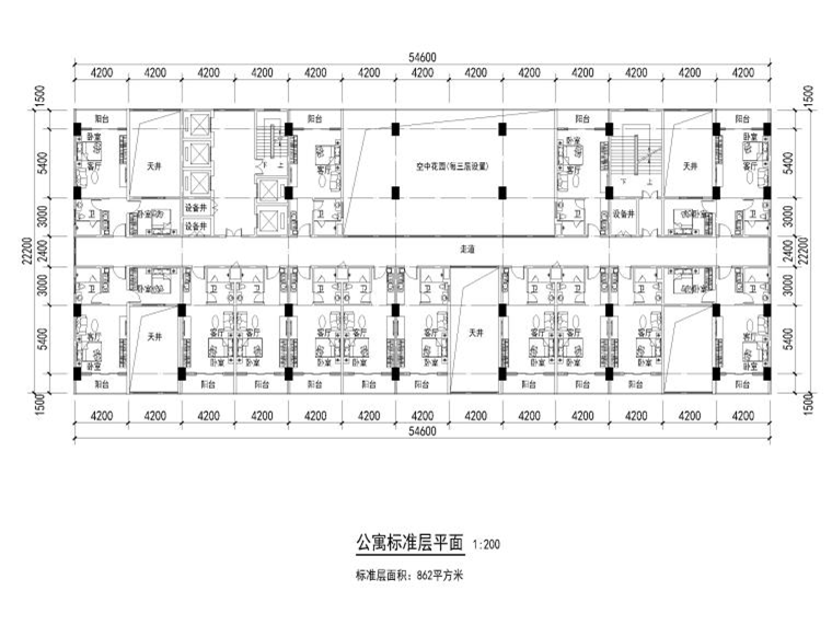 53款高层酒店式青年公寓LOFT建筑户型CAD