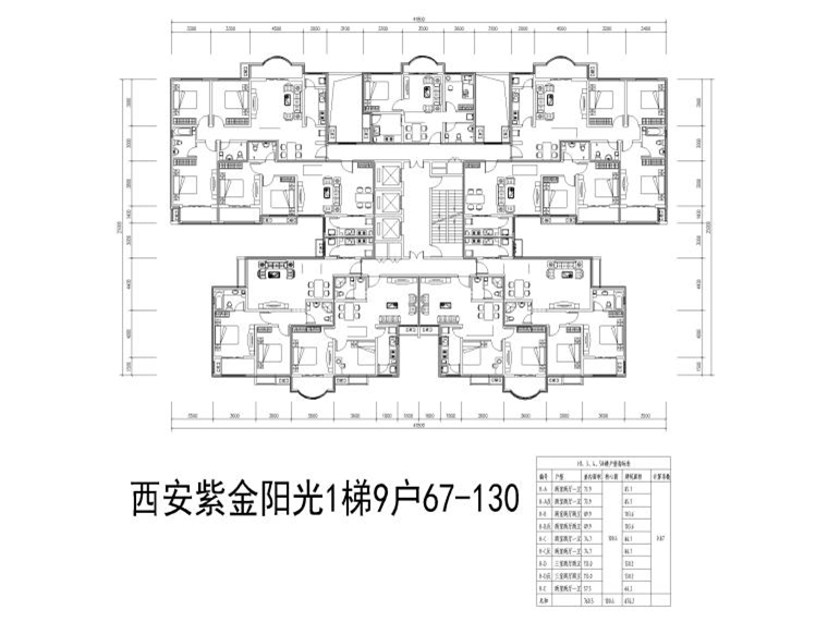 CAD户型库1梯2户一梯四户住宅建筑户型整理