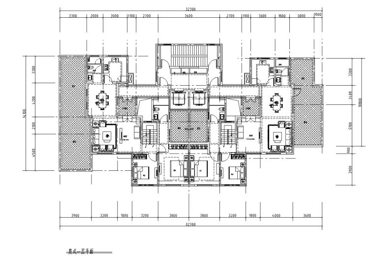 二梯四戶型端戶型圖設計