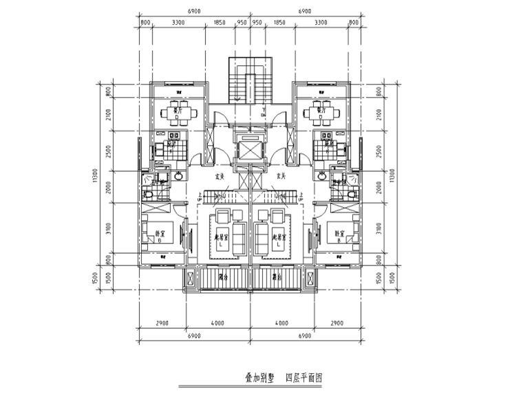 五層疊拼別墅戶型圖