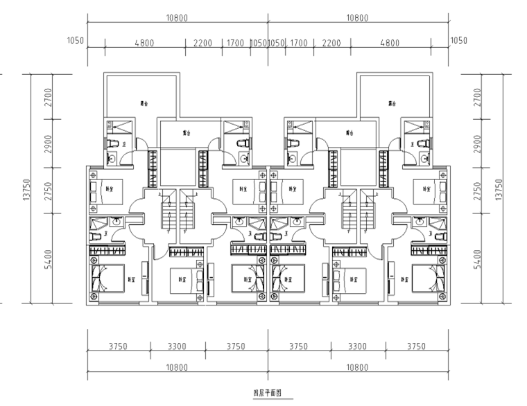 四層疊拼別墅115㎡戶型圖