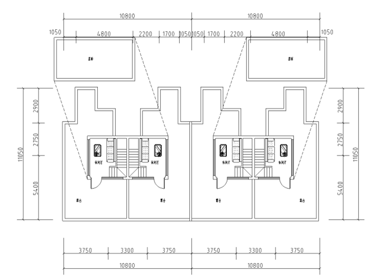 四層疊拼別墅115㎡戶型圖