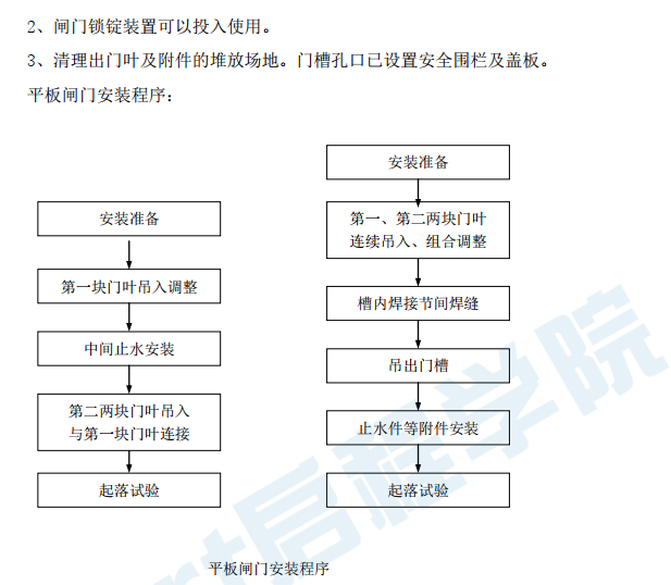 閘門啟閉機機電設(shè)備安裝施工工藝