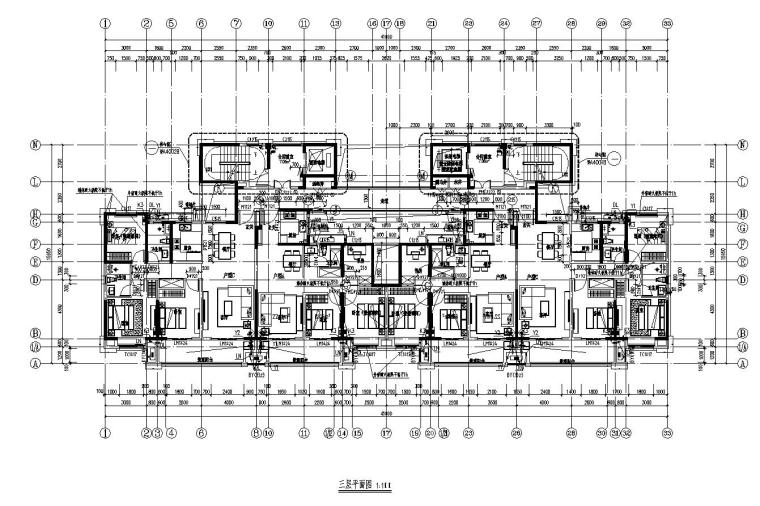 33層新中式風1梯4戶131+98㎡住宅戶型圖