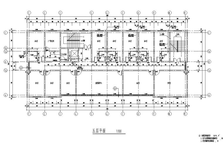 地下1地上6層派出所辦公樓建筑施工圖