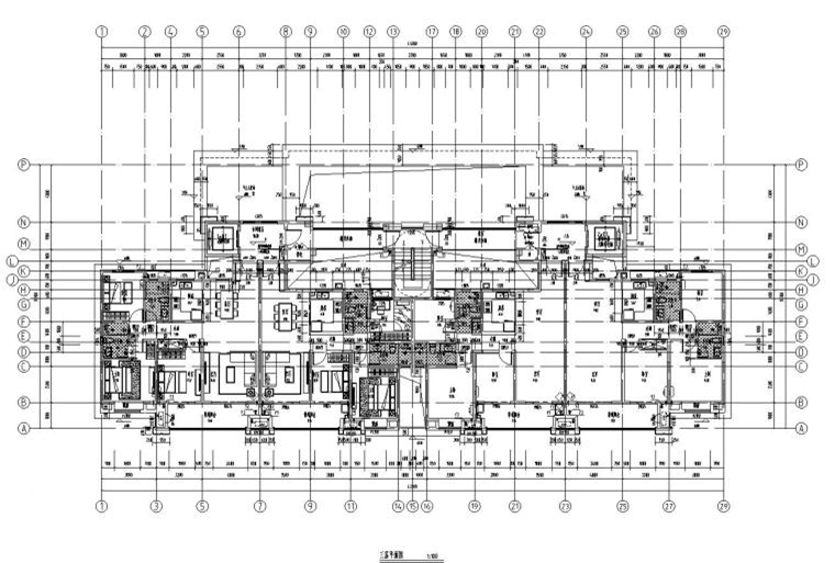 18层新中式风1梯4户124+108㎡住宅户型图