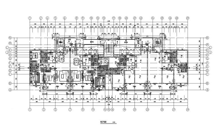 18层新中式风1梯4户124+108㎡住宅户型图