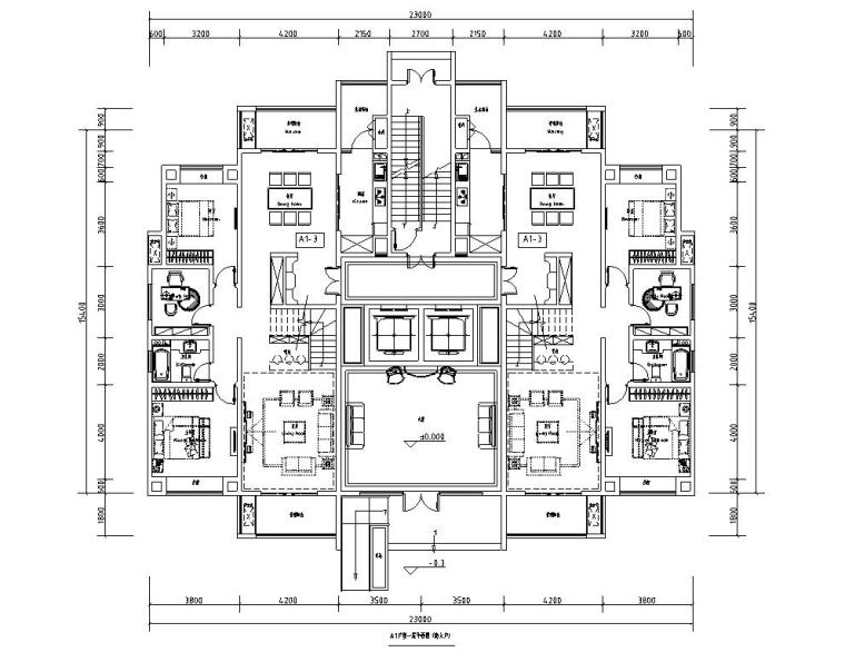 知名企業(yè)A戶型圖（148平米錯(cuò)復(fù)）