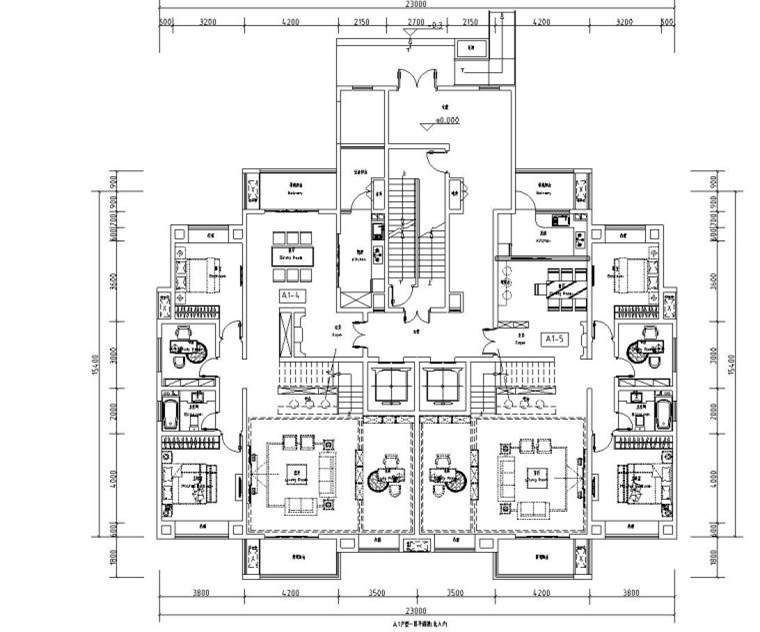 知名企業(yè)A戶型圖（148平米錯(cuò)復(fù)）