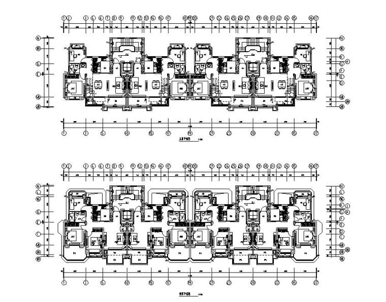 兩拼多層住宅洋房戶型圖設(shè)計(jì)