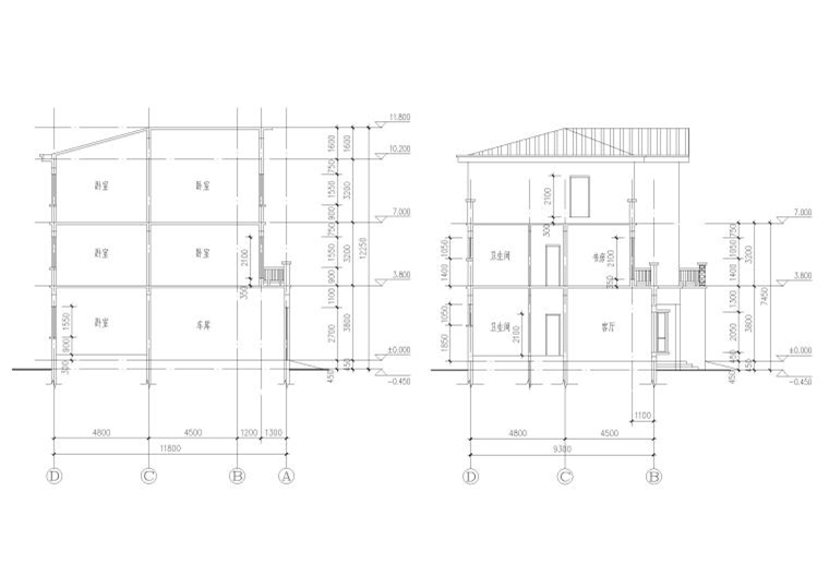 农村自建房三层独栋别墅建筑设计施工图