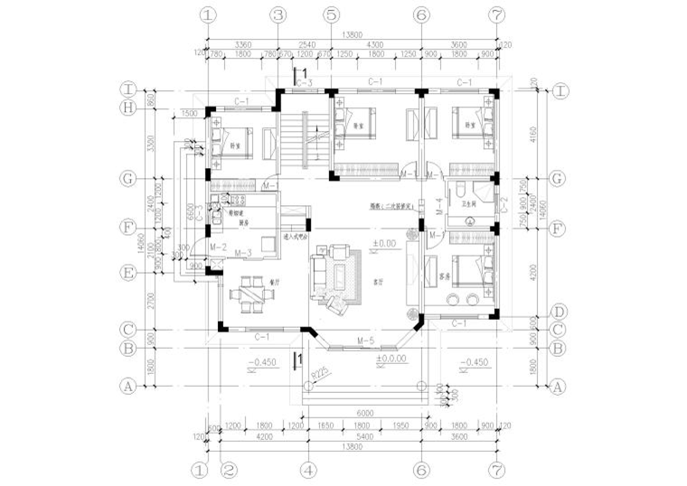 农村自建房二层独栋别墅建筑设计施工图