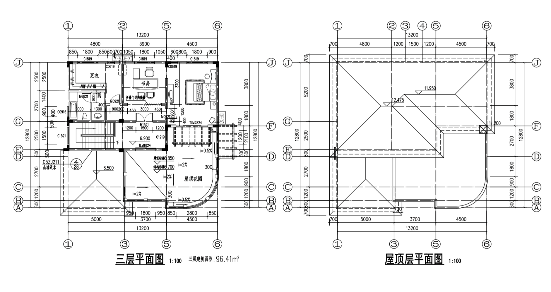 中式农村自建房3层独栋别墅建筑设计施工图