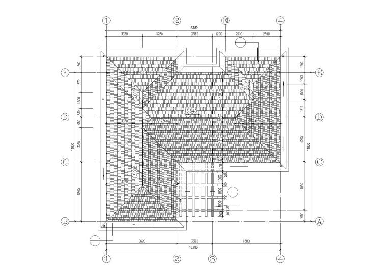 坡屋頂3層獨(dú)棟別墅建筑施工圖(289.93平)