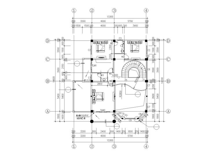 現(xiàn)代風(fēng)格3層獨(dú)棟別墅建筑施工圖