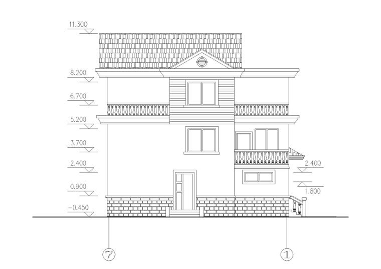 三层新农村住宅小别墅建筑施工图