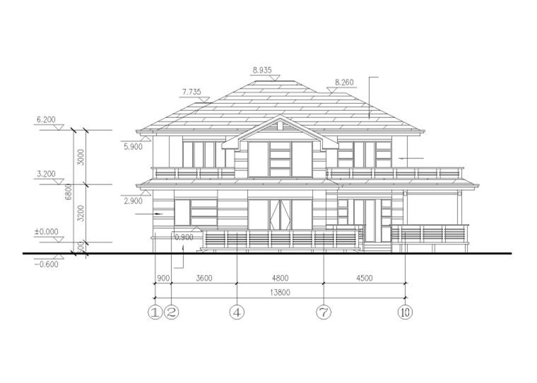 現(xiàn)代二層獨(dú)棟別墅建筑施工圖