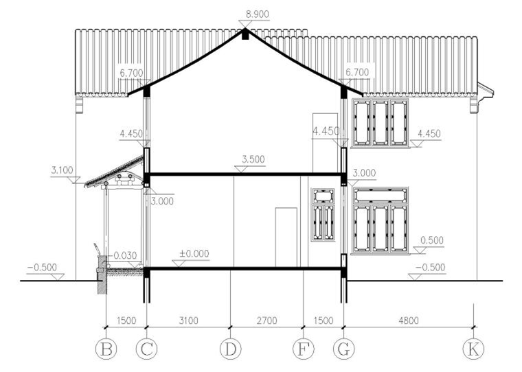 蘇式江南二層別墅建筑施工圖