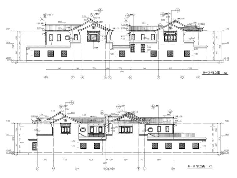 蘇州綠C桃花源中式別墅建筑施工圖