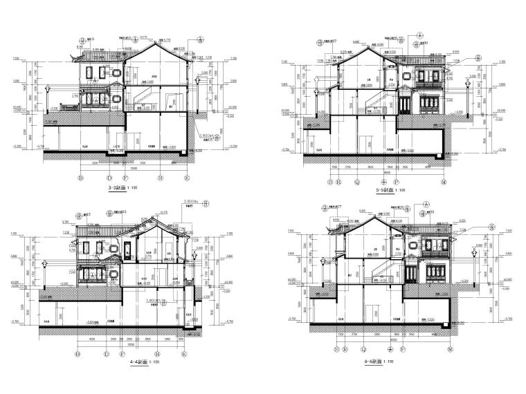 蘇州綠C桃花源中式別墅建筑施工圖