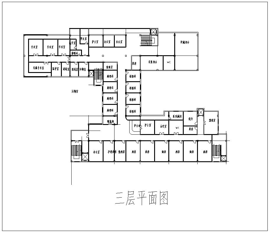 某綜合性醫(yī)院樓室內(nèi)裝修設(shè)計施工圖及SU模型