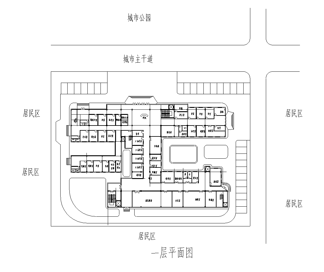 某綜合性醫(yī)院樓室內(nèi)裝修設(shè)計施工圖及SU模型