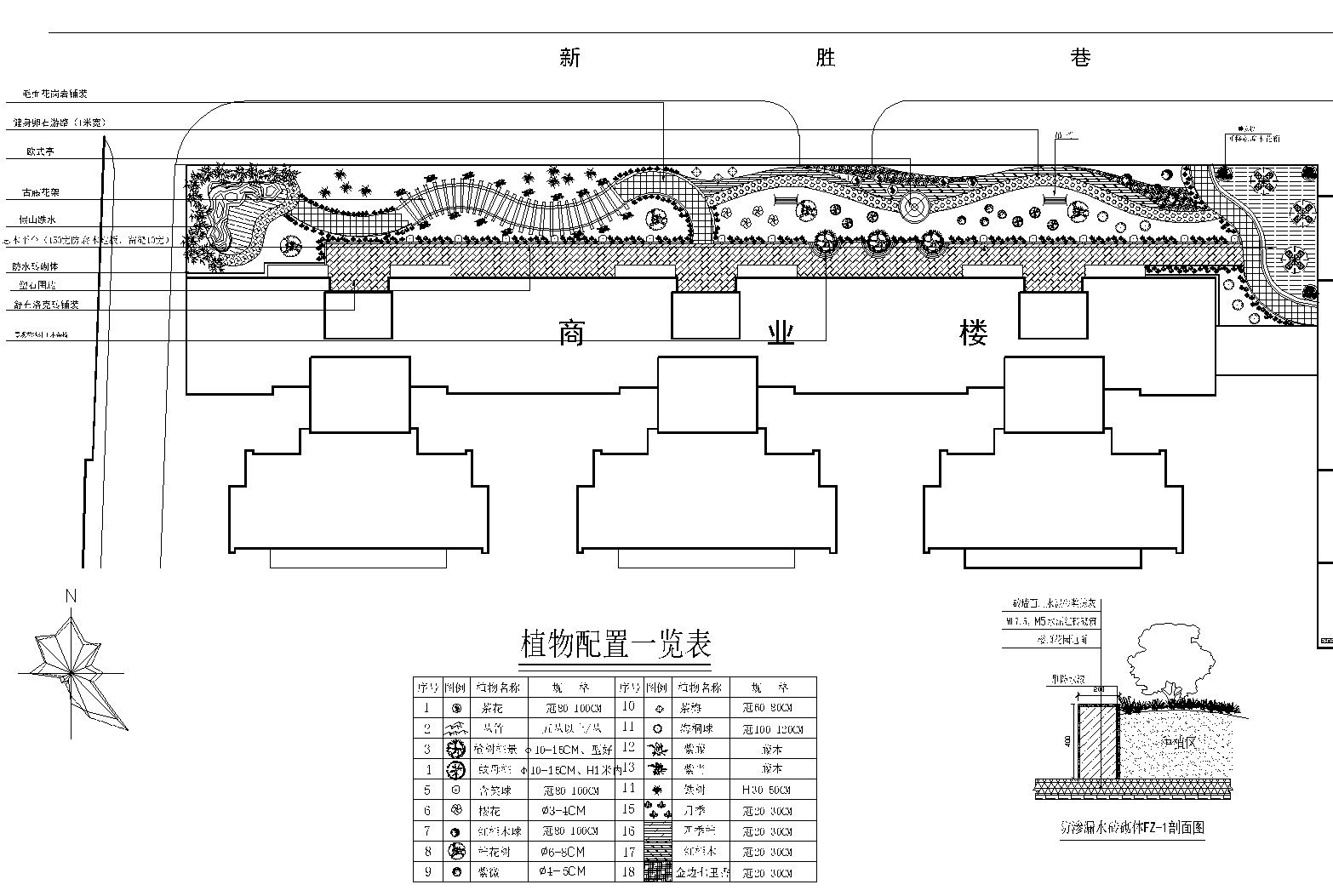 屋顶花园CAD施工图设计方案