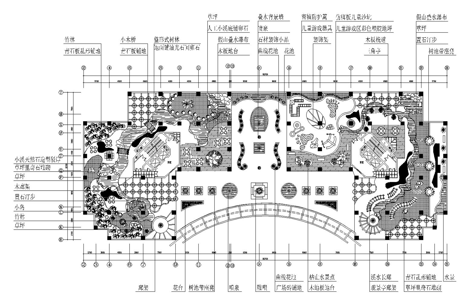 屋顶花园景观CAD平面图