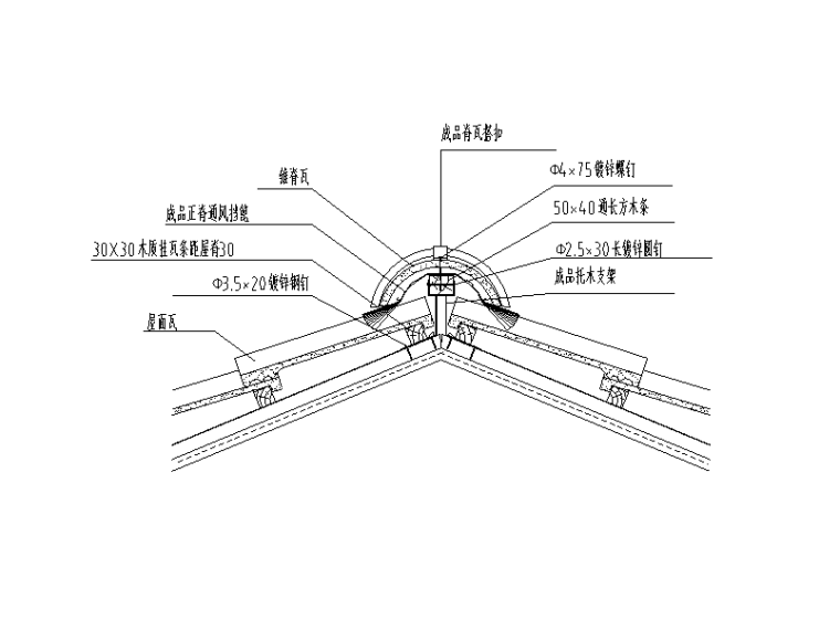 瓦屋面标准节点图