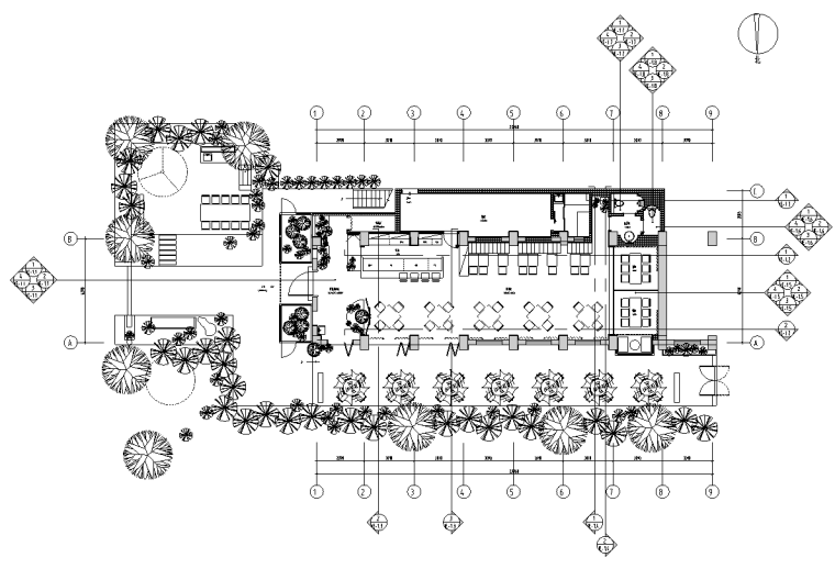 某現(xiàn)代主題花園餐廳CAD施工圖