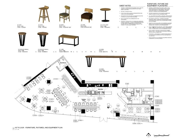 某高端咖啡廳室內(nèi)裝修設(shè)計(jì)施工圖