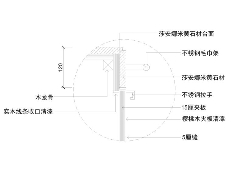 5套茶水臺(tái)立面剖面節(jié)點(diǎn)大樣詳圖