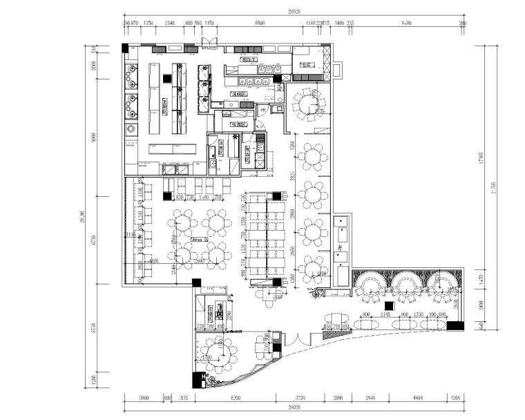 [厦门]新中式餐厅室内设计施工图CAD+效果图