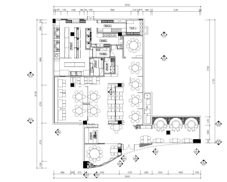 [厦门]新中式餐厅室内设计施工图CAD+效果图