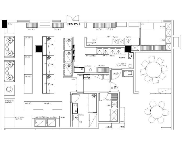 [厦门]新中式餐厅室内设计施工图CAD+效果图