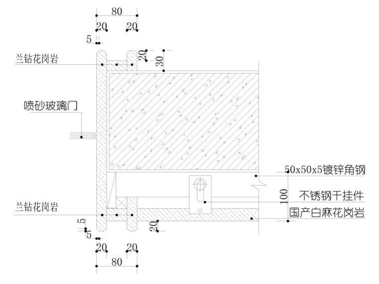 玻璃门节点大样详图