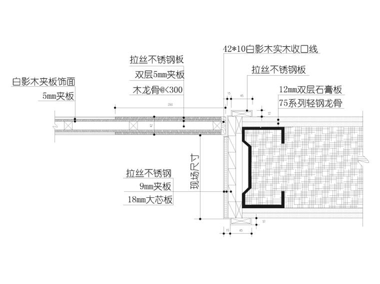 不銹鋼,，石材門套節(jié)點(diǎn)大樣詳圖