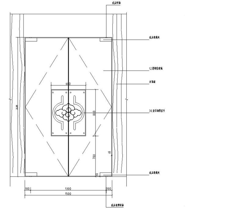 鋼化玻璃裝飾門節(jié)點(diǎn)詳圖設(shè)計(jì)