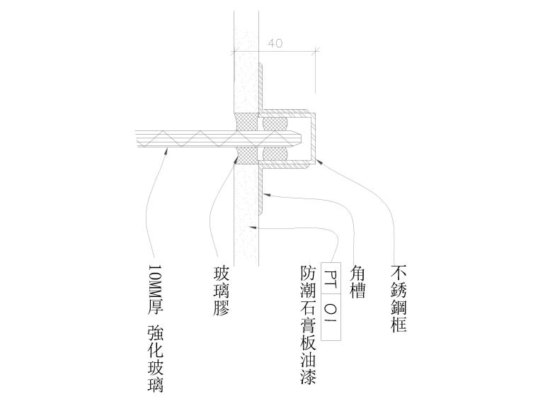 卫生间台盆，浴缸，玻璃门等节点大样详图