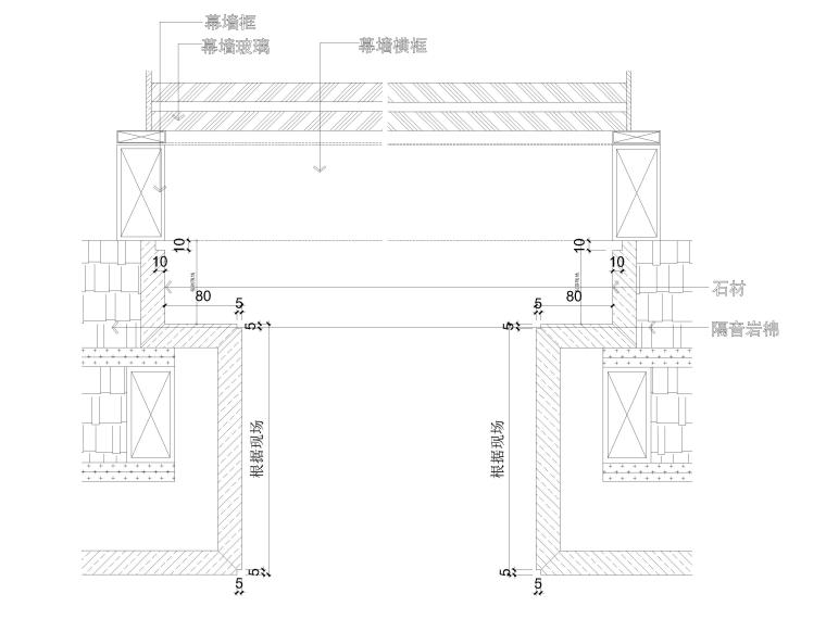墙纸，幕墙，石膏板收口节点大样详图