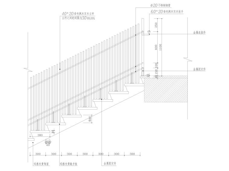 楼梯栏杆，空调送风节点大样详图