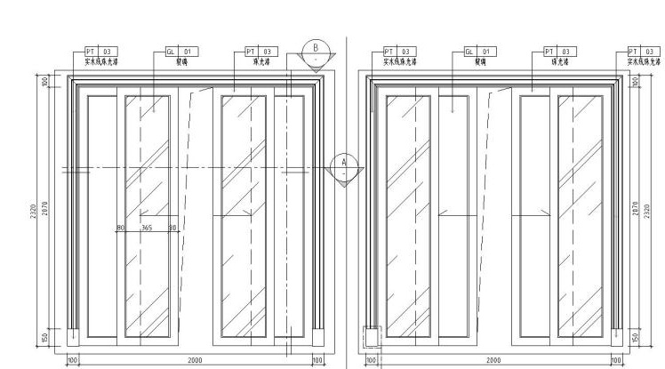 室內(nèi)雙拼門大樣詳圖設計