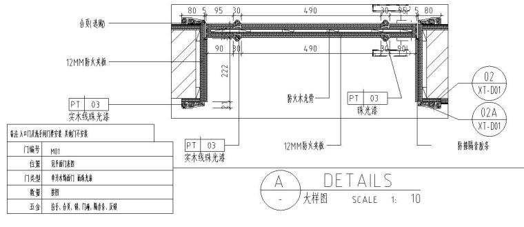 室內(nèi)雙拼門大樣詳圖設計