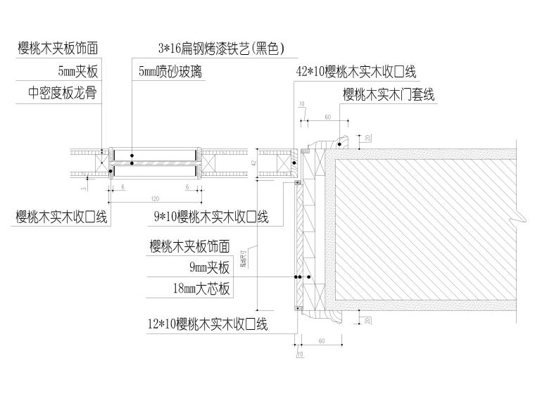 ​玻璃门节点大样详图设计