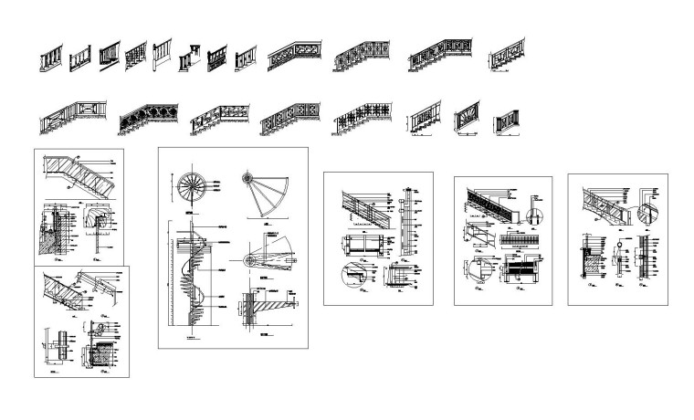 木樓梯、鐵藝樓梯,、旋轉(zhuǎn)樓梯,、現(xiàn)代式樓梯等大樣節(jié)點(diǎn)圖集