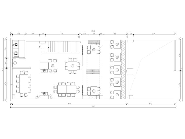 二層串串餐廳室內(nèi)裝修施工圖