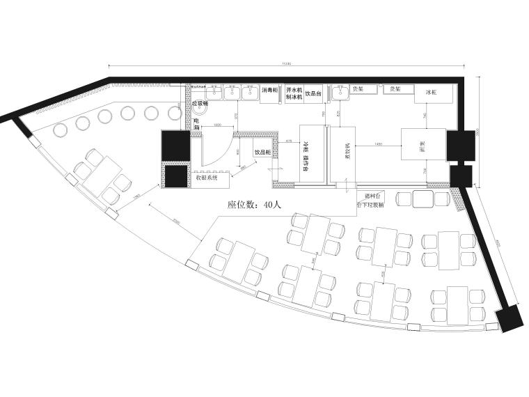 水餃餐廳室內(nèi)裝修施工圖+效果圖