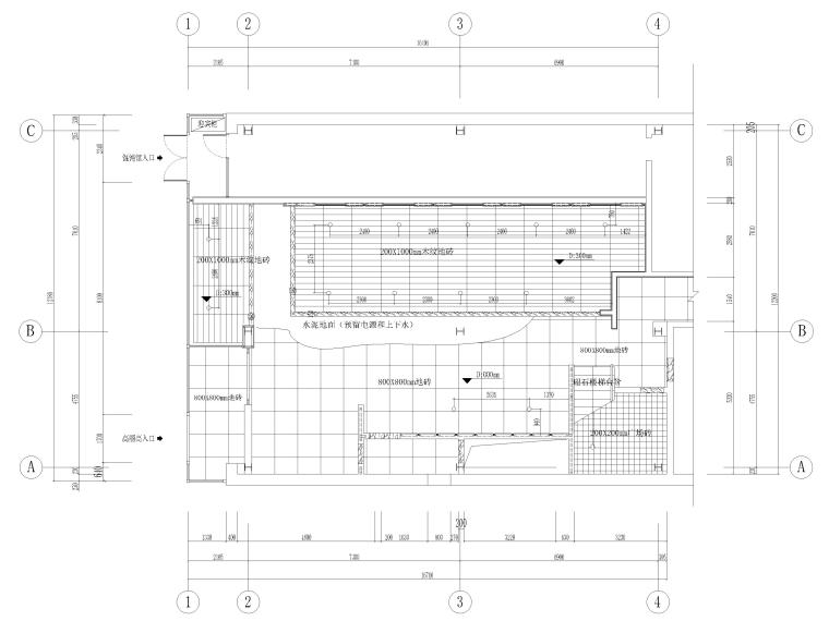 二層韓式烤肉店室內(nèi)裝修施工圖